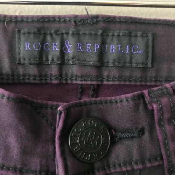 Rock & Republic Berlin purple skinny jeans Sz 0M - Picture 5 of 8